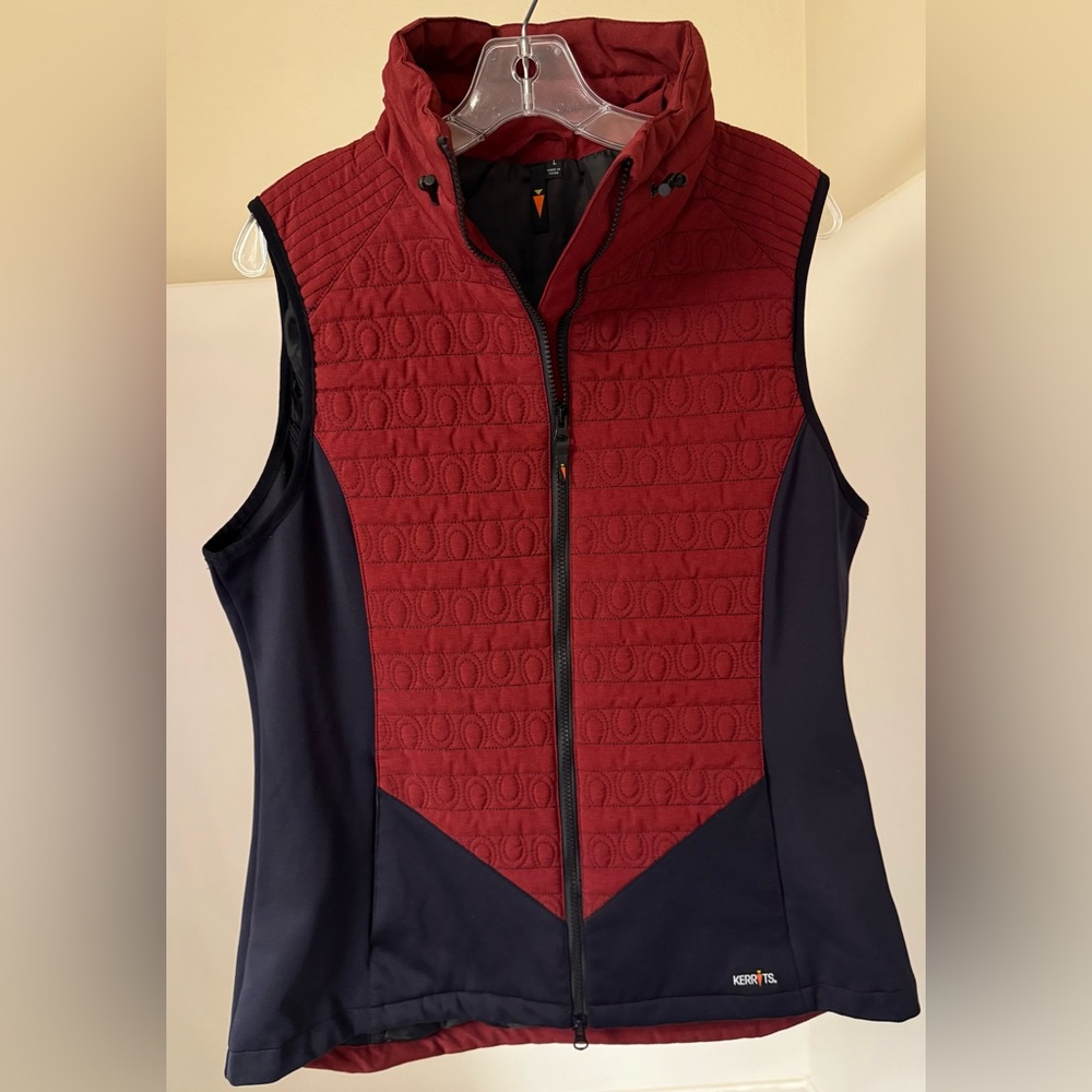 Kerrits 'Acclimate' Quilted Riding Vest Burgundy and Black Size Large
